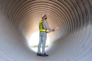 engineer inspecting large pipe construction site w 2026 01 07 01 24 55 utc